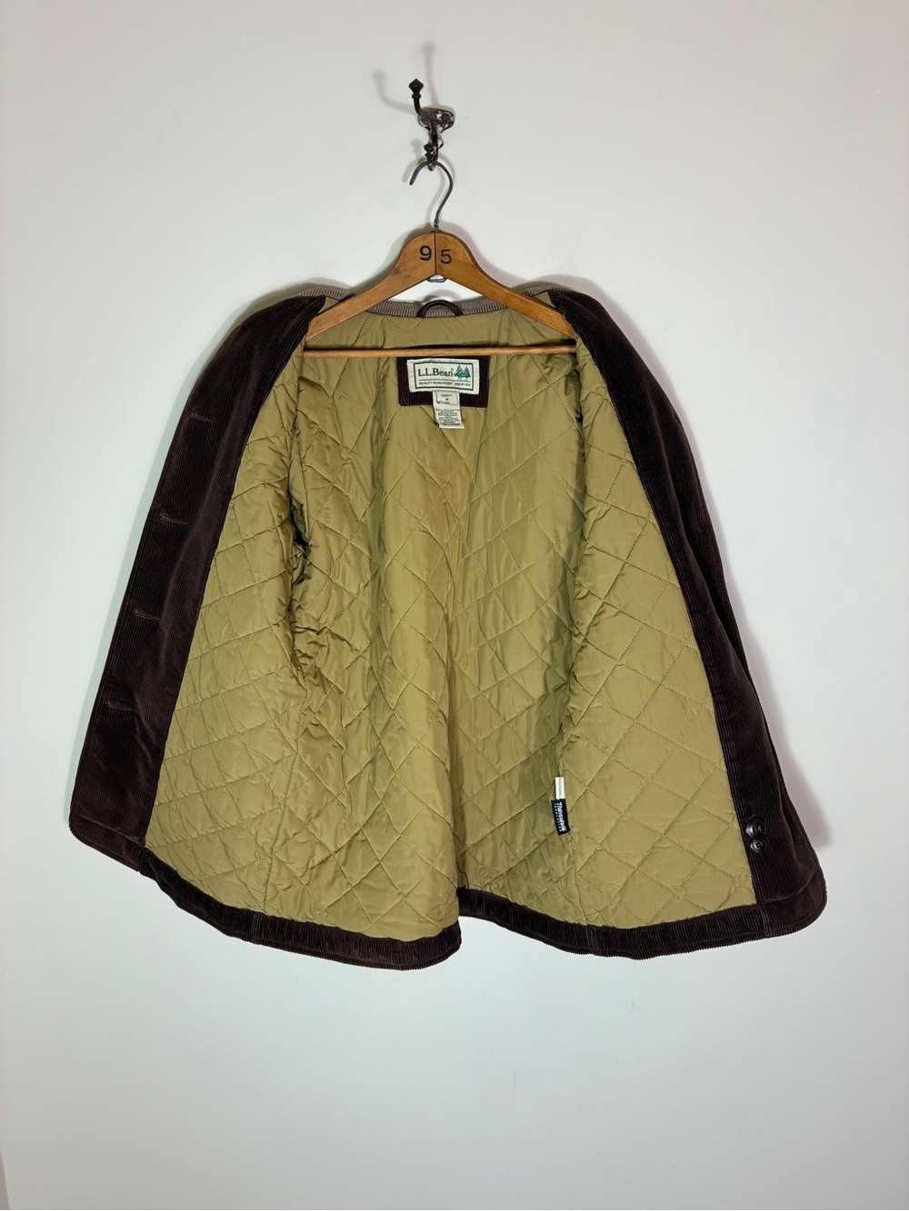 LL Bean Women’s Brown Insulated Corduroy Barn Coat Size M - Picture 3 of 7